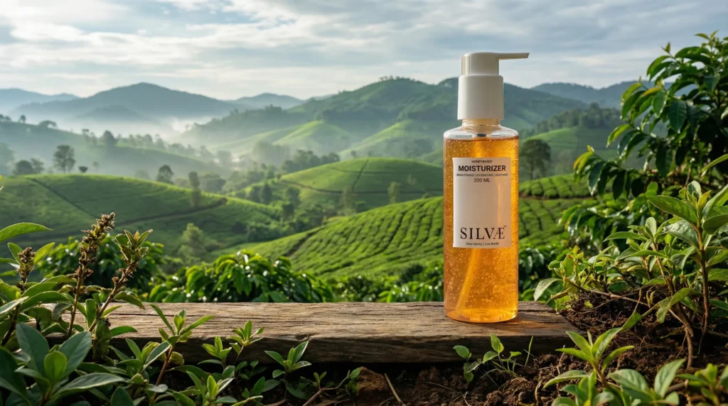 Silvae Moisturizer bottle in nature